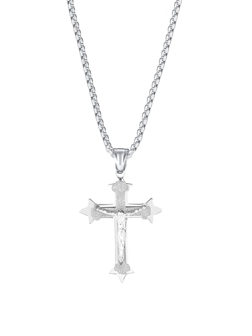 2063 steel pendant chain [2*550mm ] Titanium Steel Cross Vintage Regligious Necklace
